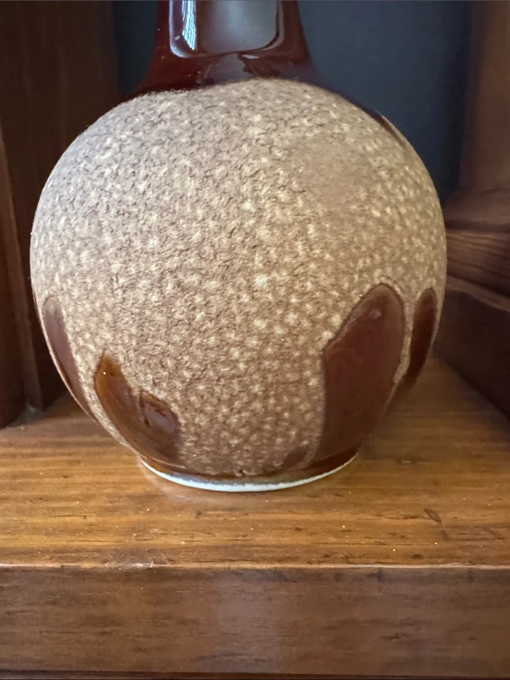 Vintage Royal Haeger MCM Brown Lava Drip Glaze Vase